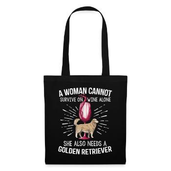 A Woman Cannot Survive On Wine Alone Retriever - Tote Bag - black - Front