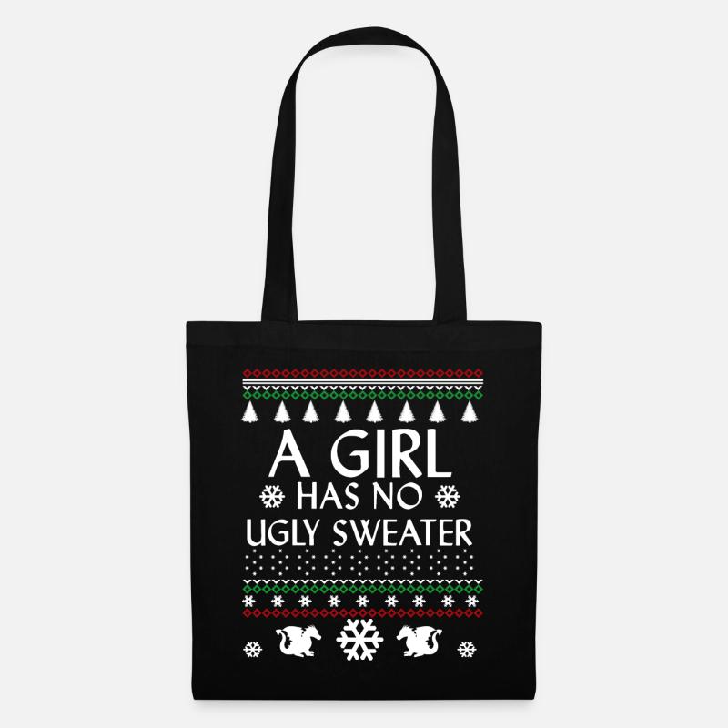 Cooler Ugly Christmas Spruch - Stoffbeutel - Schwarz