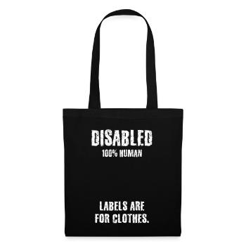 Solidarität, Behinderung, Handicap, Inklusion - Stoffbeutel - Schwarz - Vorne