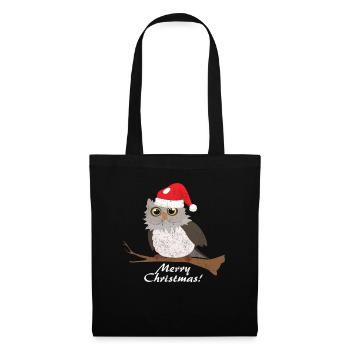 hibou - Sac en tissu - noir - Devant