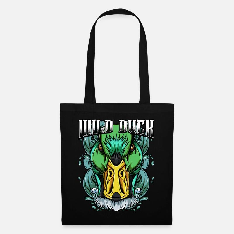 Modern Wildente | Trendy Vogel Tier Geschenkidee - Stoffbeutel - Schwarz