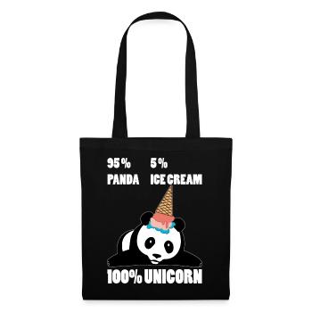 Pandacorn Panda Einhorn Geschenk Geschenkidee - Stoffbeutel - Schwarz - Vorne
