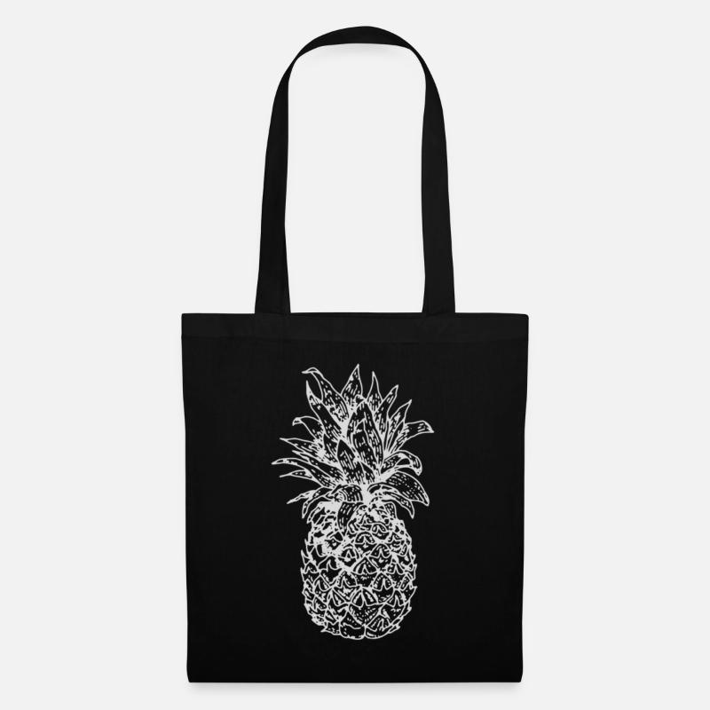 Ananas - Stoffbeutel - Schwarz