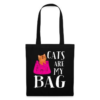 Cats are my bag - Stoffbeutel - Schwarz - Vorne