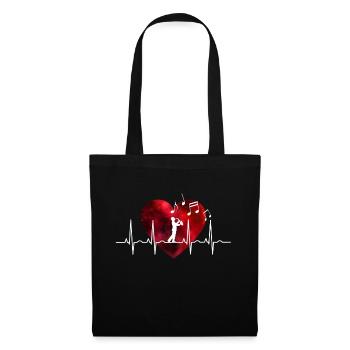 Saxophone au rythme cardiaque - Sac en tissu - noir - Devant