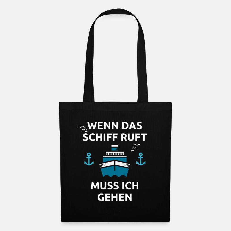 Wenn das Schiff ruft Kreuzfahrt Geschenk - Stoffbeutel - Schwarz