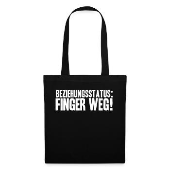 Beziehungsstatus: Finger Weg Trennung Geschenkidee - Stoffbeutel - Schwarz - Vorne