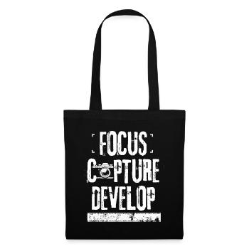 Photographe photographie cadeau caméra camera - Sac en tissu - noir - Devant