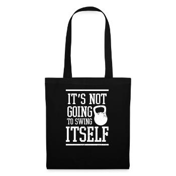 Kettlebell Es wird kein Geschenk sein - Stoffbeutel - Schwarz - Vorne