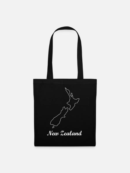 Neuseeland Landkarte - Stoffbeutel - Schwarz