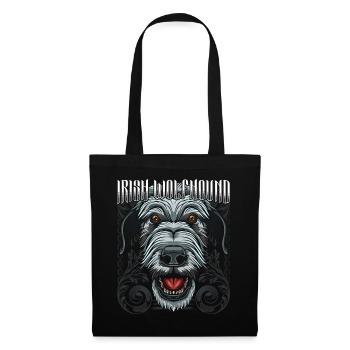 Irischer Wolfshund - Stoffbeutel - Schwarz - Vorne
