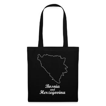 Carte de la Bosnie et Herzégovine - Sac en tissu - noir - Devant