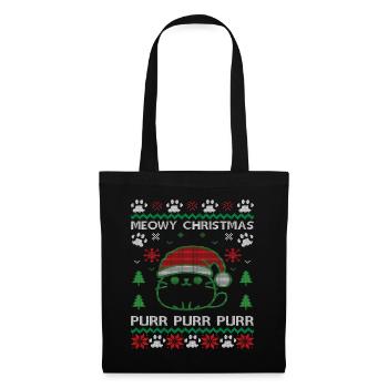Miaou noël noël pull moche chats - Sac en tissu - noir - Devant
