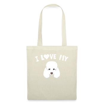 Ich liebe meinen Pudel-Pudel-Liebhaber-Geschenk-Hundehaustier-Inhaber - Stoffbeutel - Natur - Vorne