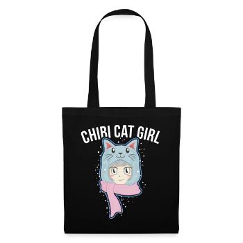 Chibi Katzen Mädchen Anime Senpai Baku Geschenk - Stoffbeutel - Schwarz - Vorne
