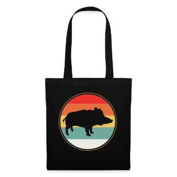 Sanglier - Sac en tissu - noir - Devant