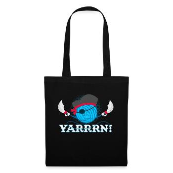YARRRN! Garn Wortspiel Häkeln Stricken Geschenk - Stoffbeutel - Schwarz - Vorne