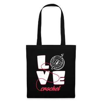 Love crochet | Typography Statement Needle Gift - Tote Bag - black - Front