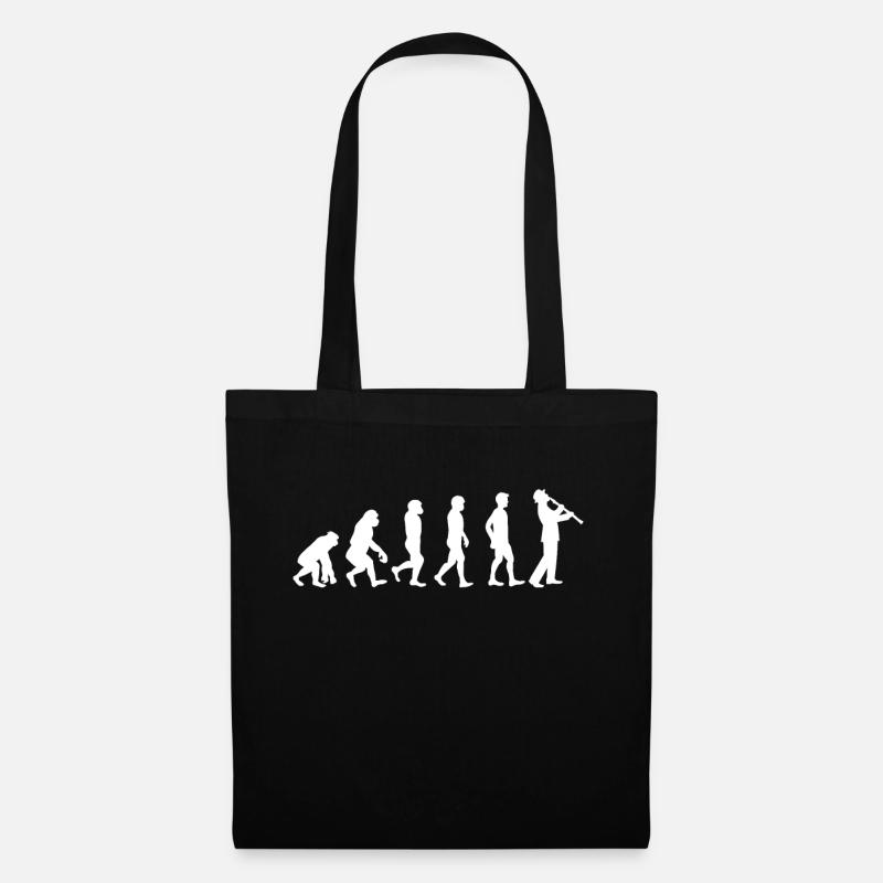 Oboe Oboen-Spieler T-Shirt Geschenk Evolution - Stoffbeutel - Schwarz