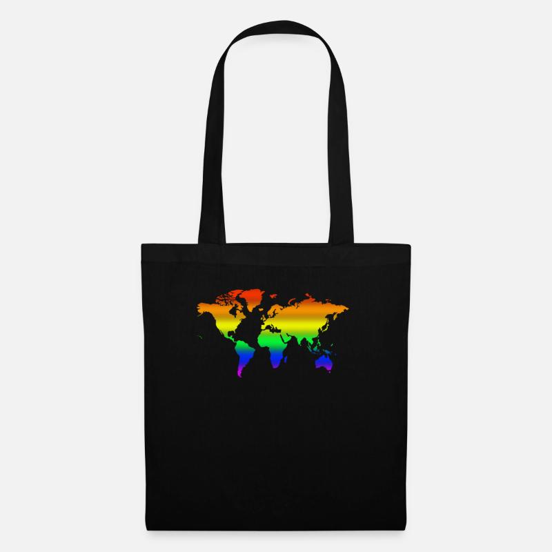 Regenbogen Welt - Stoffbeutel - Schwarz