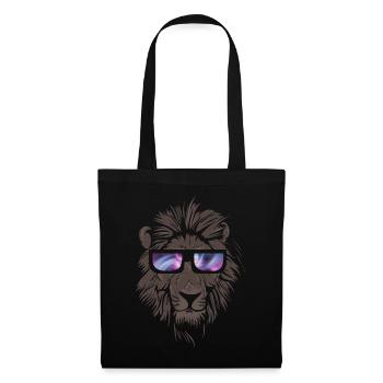 Lion cool avec des lunettes gros chat cadeau lionne - Sac en tissu - noir - Devant