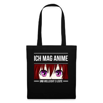 Anime Shirt Ramen Baku Otaku Süß Geek Geschenk - Stoffbeutel - Schwarz - Vorne