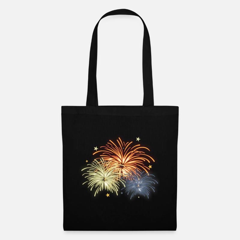 Feuerwerk Silvester Geschenk - Stoffbeutel - Schwarz