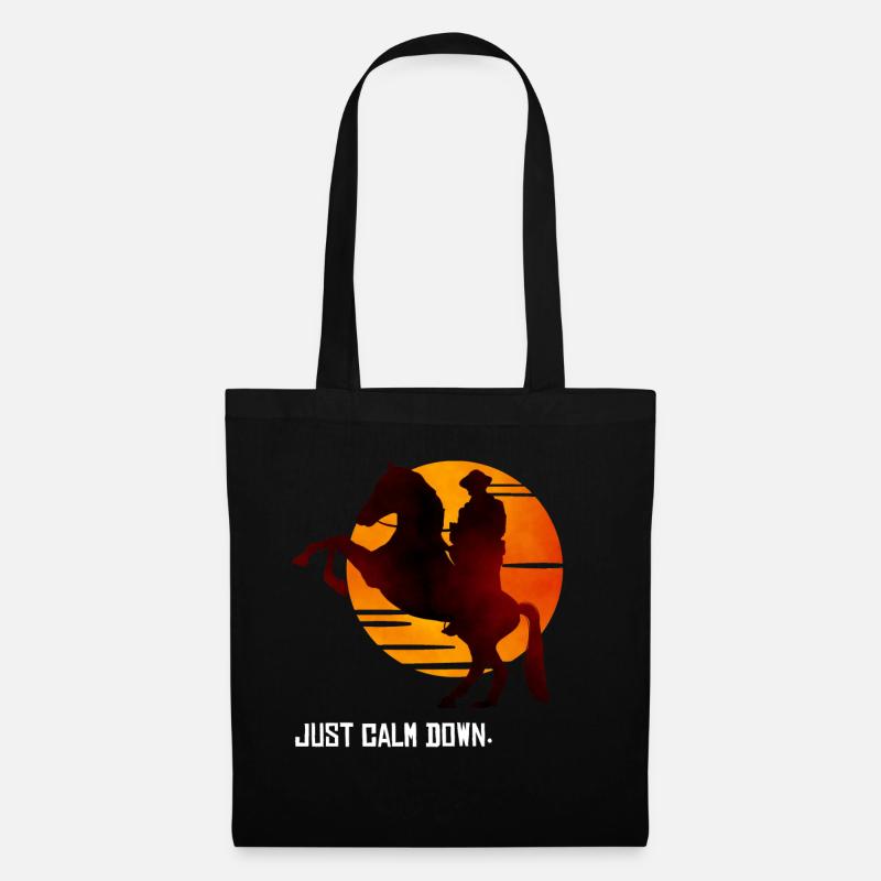 Red Dead Redemption Just Calm Down Red Horse Tee - Stoffbeutel - Schwarz