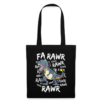 Dinosaurier-Weihnachtst-shirt Fa Rawr Jungen-Kinder - Stoffbeutel - Schwarz - Vorne