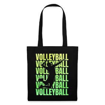 Volleyball Volleyballer Spiel - Stoffbeutel - Schwarz - Vorne