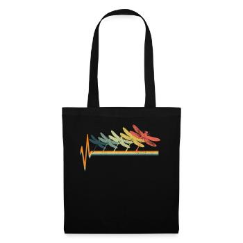 Libellule - Sac en tissu - noir - Devant