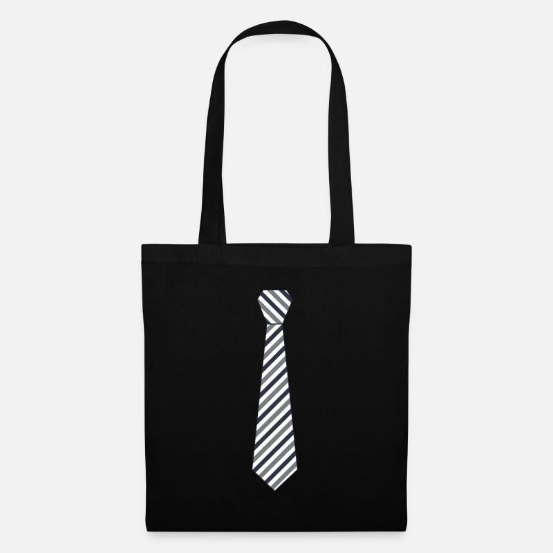 Tie striped - Tote Bag - black