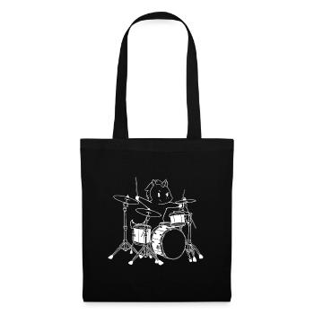 Drummer Einhorn - Unicorn loves drums - Tote Bag - black - Front
