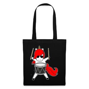 Drummer Einhorn - Unicorn loves drums - Tote Bag - black - Front