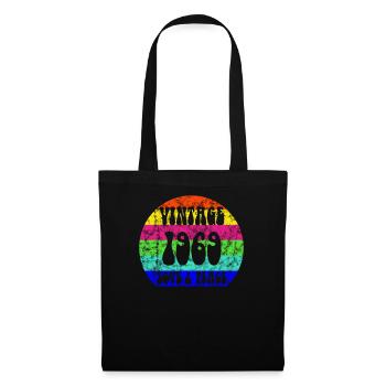 Vintage 1969 Hippie Peace Born Vintage Vintage - Sac en tissu - noir - Devant