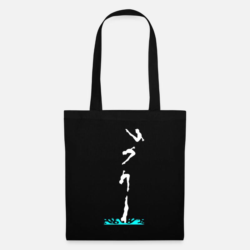 Wasserspringer Turmspringer T-Shirt Geschenk - Stoffbeutel - Schwarz