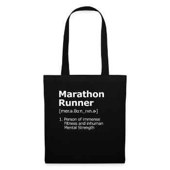 Marathon Runner Description Coureur d'endurance - Sac en tissu - noir - Devant