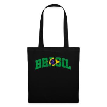 Drapeau du brésil - Sac en tissu - noir - Devant