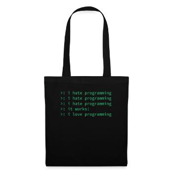 Programmeur déteste cadeau geek geek geek drôle - Sac en tissu - noir - Devant