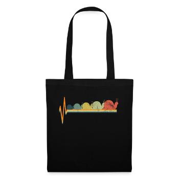Amour battement de coeur d'escargot - Sac en tissu - noir - Devant
