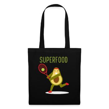 Avocado Superfood Lustig Tennis Ball Sport Fit - Stoffbeutel - Schwarz - Vorne