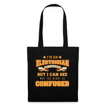Électricien Électricité Électricité Électricité Cadeau - Sac en tissu - noir - Devant