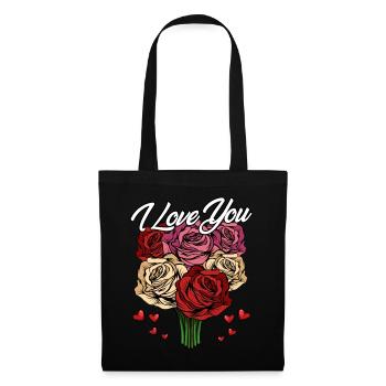 I Love You | Roses Declaration of Love Hearts Gift - Tote Bag - black - Front