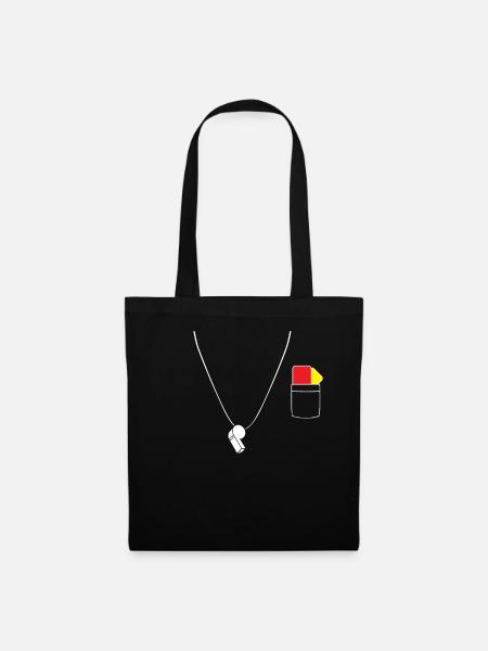 Schiedsrichter Schiri T-Shirt Geschenk Rote Karte - Stoffbeutel - Schwarz