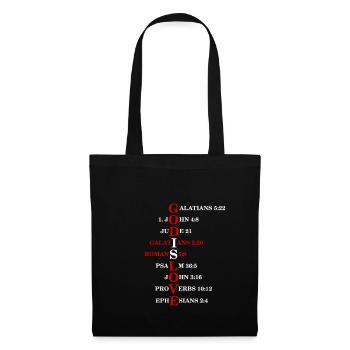 Versets bibliques dieu est amour jésus chemise cadeau - Sac en tissu - noir - Devant