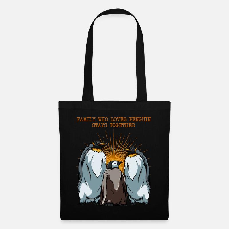 Pinguin Familie Statement Sprüche Tier Geschenk - Stoffbeutel - Schwarz