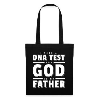 I Took A DNA Test And God Is My Father T-Shirt - Stoffbeutel - Schwarz - Vorne
