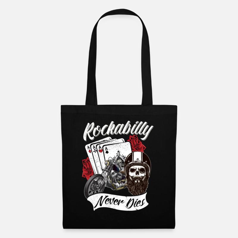 Rockabilly never dies - Stoffbeutel - Schwarz