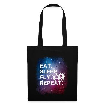 Space Skydiving Eat Sleep Fly Repeat - Tote Bag - black - Front
