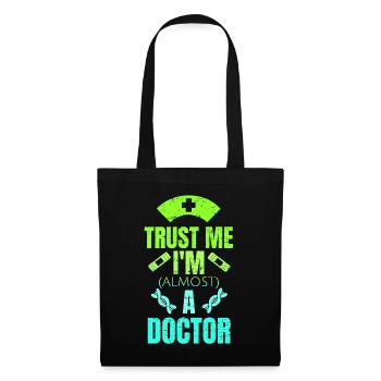 Cadeau étudiant en médecine - Sac en tissu - noir - Devant